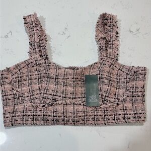 Wild Fable Textured Pink Crop Top